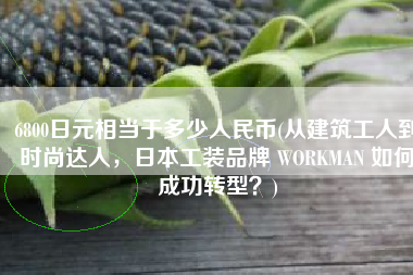 6800日元相当于多少人民币(从建筑工人到时尚达人，日本工装品牌 WORKMAN 如何成功转型？)