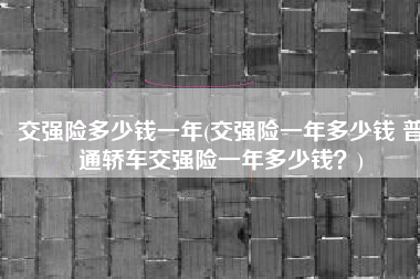 交强险多少钱一年(交强险一年多少钱 普通轿车交强险一年多少钱？)