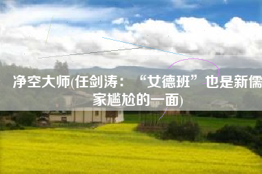 净空大师(任剑涛：“女德班”也是新儒家尴尬的一面)