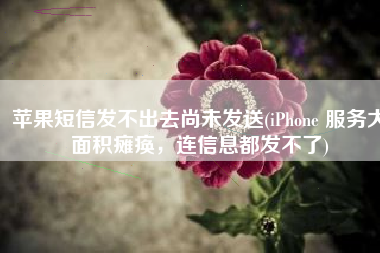 苹果短信发不出去尚未发送(iPhone 服务大面积瘫痪，连信息都发不了)