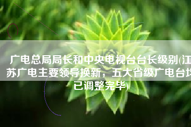 广电总局局长和中央电视台台长级别(江苏广电主要领导换新，五大省级广电台均已调整完毕)