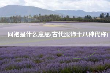 同袍是什么意思(古代服饰十八种代称)