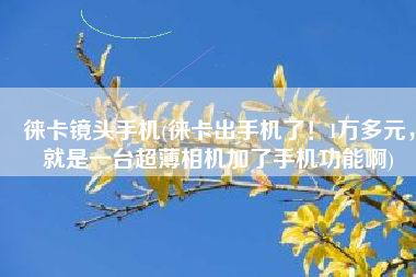 徕卡镜头手机(徕卡出手机了！1万多元，就是一台超薄相机加了手机功能啊)