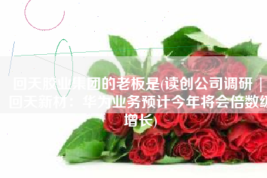 回天胶业集团的老板是(读创公司调研 | 回天新材：华为业务预计今年将会倍数级增长)