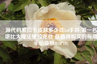 源代码索拉卡皮肤多少钱lol手游(第一名堪比大魔法使拉克丝 最值得购买的每周半价皮肤TOP10)