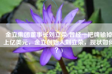 金立集团董事长刘立荣(曾经一把牌输掉上亿美元，金立创始人刘立荣，现状如何？)