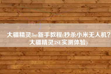 大疆精灵3se新手教程(秒杀小米无人机？大疆精灵3SE实测体验)