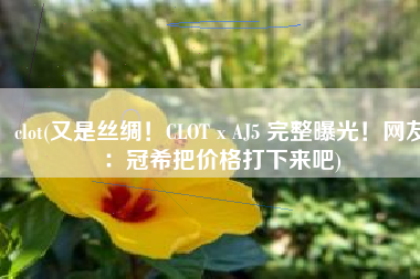 clot(又是丝绸！CLOT x AJ5 完整曝光！网友：冠希把价格打下来吧)