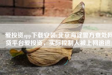 爱投资app下载安装(北京海淀警方查处网贷平台爱投资，实际控制人被上网追逃)