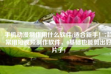 手机动漫制作用什么软件(适合新手！7款常用短视频制作软件，0基础也能剪出好片子)