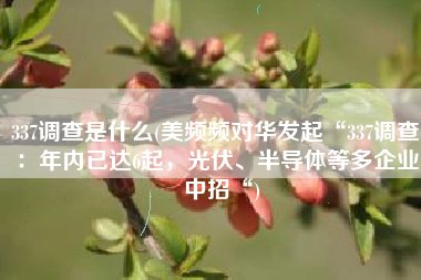 337调查是什么(美频频对华发起“337调查”：年内已达6起，光伏、半导体等多企业”中招“)