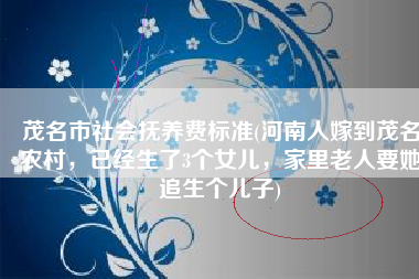 茂名市社会抚养费标准(河南人嫁到茂名农村，已经生了3个女儿，家里老人要她追生个儿子)