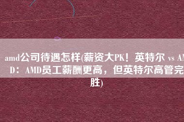 amd公司待遇怎样(薪资大PK！英特尔 vs AMD：AMD员工薪酬更高，但英特尔高管完胜)