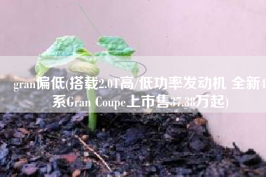 gran偏低(搭载2.0T高/低功率发动机 全新4系Gran Coupe上市售37.38万起)