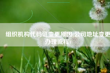 组织机构代码证变更原因(公司地址变更办理流程)