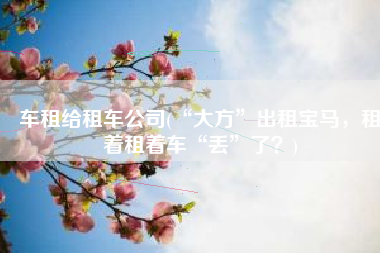 车租给租车公司(“大方”出租宝马，租着租着车“丢”了？)