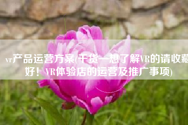 vr产品运营方案(干货—想了解VR的请收藏好！VR体验店的运营及推广事项)