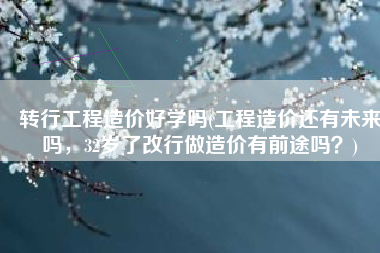 转行工程造价好学吗(工程造价还有未来吗，32岁了改行做造价有前途吗？)