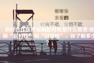 农村合作医疗报销起付线是什么意思(医保“起付线”和“封顶线”，你了解多少？)