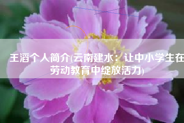 王滔个人简介(云南建水：让中小学生在劳动教育中绽放活力)