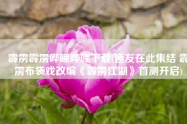 霹雳霹雳哔哩哔哩下载(道友在此集结 霹雳布袋戏改编《霹雳江湖》首测开启)
