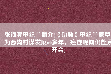 张海亮申纪兰简介(《功勋》申纪兰原型：为西沟村谋发展60多年，癌症晚期仍赴京开会)
