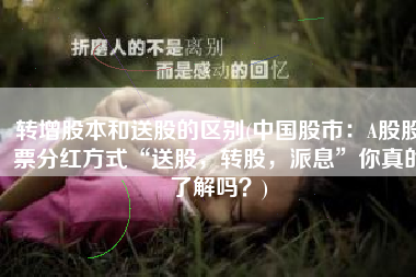 转增股本和送股的区别(中国股市：A股股票分红方式“送股，转股，派息”你真的了解吗？)