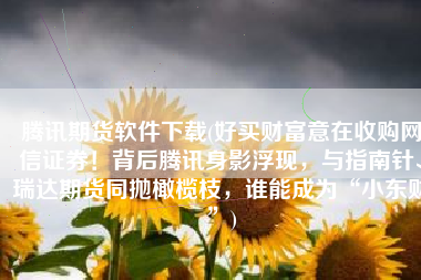 腾讯期货软件下载(好买财富意在收购网信证券！背后腾讯身影浮现，与指南针、瑞达期货同抛橄榄枝，谁能成为“小东财”)