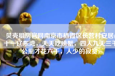 贝壳租房官网南京市栖霞区长营村安居(十一辽东湾，天天吃螃蟹，四人九天三千公里才花六千，人少的寂寞)