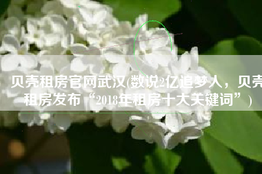 贝壳租房官网武汉(数说2亿追梦人，贝壳租房发布“2018年租房十大关键词”)