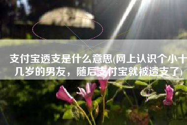 支付宝透支是什么意思(网上认识个小十几岁的男友，随后支付宝就被透支了)