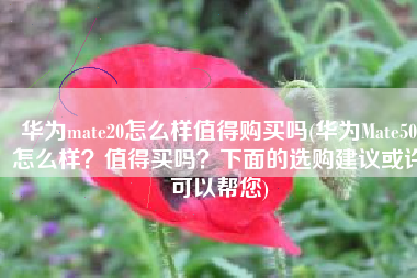 华为mate20怎么样值得购买吗(华为Mate50怎么样？值得买吗？下面的选购建议或许可以帮您)