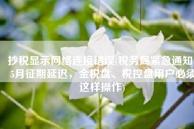 抄税显示网络连接错误(税务局紧急通知！ 5月征期延迟，金税盘、税控盘用户必须这样操作)