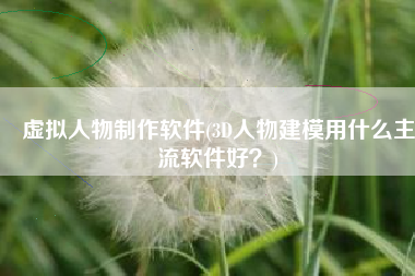 虚拟人物制作软件(3D人物建模用什么主流软件好？)
