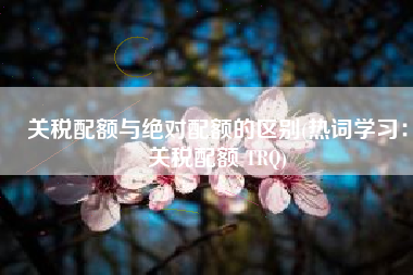关税配额与绝对配额的区别(热词学习：关税配额 TRQ)