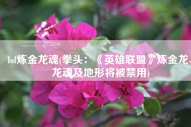 lol炼金龙魂(拳头：《英雄联盟》炼金龙、龙魂及地形将被禁用)