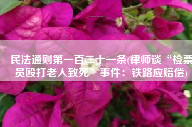 民法通则第一百二十一条(律师谈“检票员殴打老人致死”事件：铁路应赔偿)