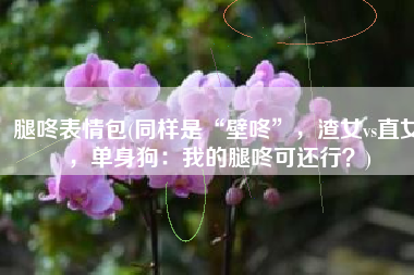 腿咚表情包(同样是“壁咚”，渣女vs直女，单身狗：我的腿咚可还行？)