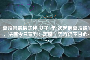 离婚案最后陈述(女子5年4次起诉离婚被驳，法庭今日宣判：离婚！男方仍不甘心……)