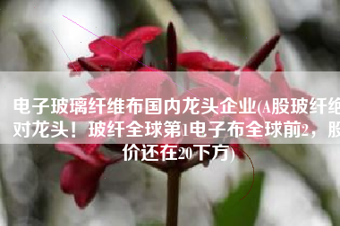 电子玻璃纤维布国内龙头企业(A股玻纤绝对龙头！玻纤全球第1电子布全球前2，股价还在20下方)