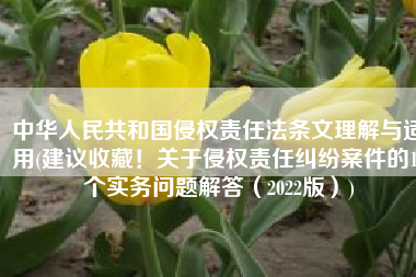 中华人民共和国侵权责任法条文理解与适用(建议收藏！关于侵权责任纠纷案件的14个实务问题解答（2022版）)