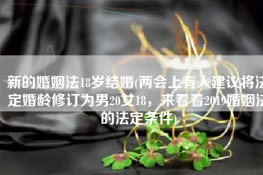 新的婚姻法18岁结婚(两会上有人建议将法定婚龄修订为男20女18，来看看2019婚姻法的法定条件)