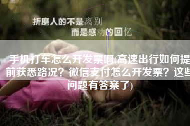 手机打车怎么开发票啊(高速出行如何提前获悉路况？微信支付怎么开发票？这些问题有答案了)