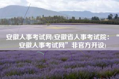 安徽人事考试网(安徽省人事考试院：“安徽人事考试网”非官方开设)