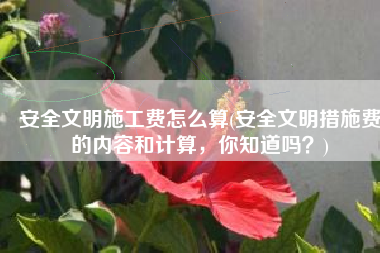 安全文明施工费怎么算(安全文明措施费的内容和计算，你知道吗？)