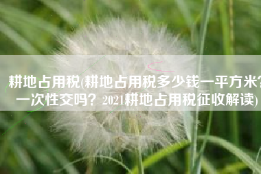耕地占用税(耕地占用税多少钱一平方米？一次性交吗？2021耕地占用税征收解读)