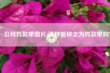 公司罚款单图片(这种能称之为罚款单吗？)