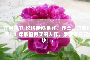 正当防卫3攻略视频(动作、沙盒、开放世界！19年最值得买的大作，最便宜只要3块！)