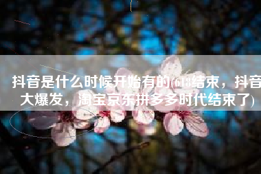 抖音是什么时候开始有的(618结束，抖音大爆发，淘宝京东拼多多时代结束了)