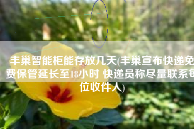 丰巢智能柜能存放几天(丰巢宣布快递免费保管延长至18小时 快递员称尽量联系每位收件人)